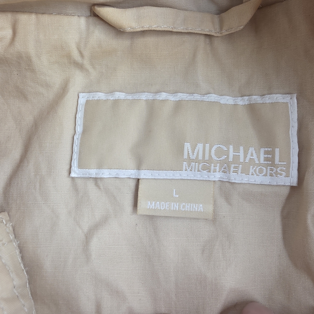 Michael Kors L Tan/Gold Hooded Anorak Jacket Cb-2413 - Picture 4 of 14